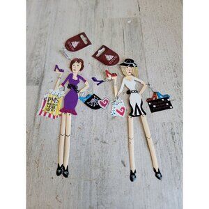Enchanted Forest metal shopping girls vintage ornament Xmas unique heels